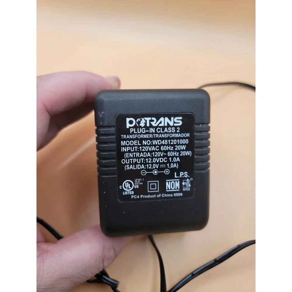 Original 12V 1A Potrans WD481201000 Plug-In Class 2 Transformer AC/DC Adapter